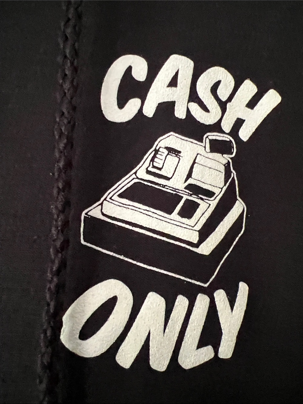 Black "Cash Only" Graphic Hoodie - Unbranded Men's Pullover